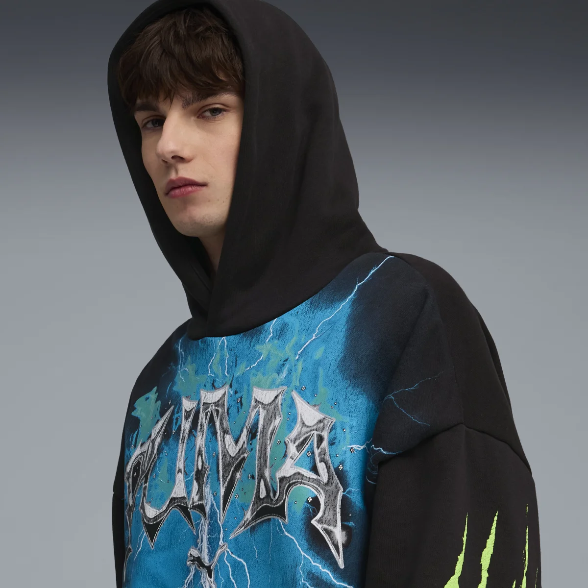 Graphic Vintage Cat Boxy Hoodie